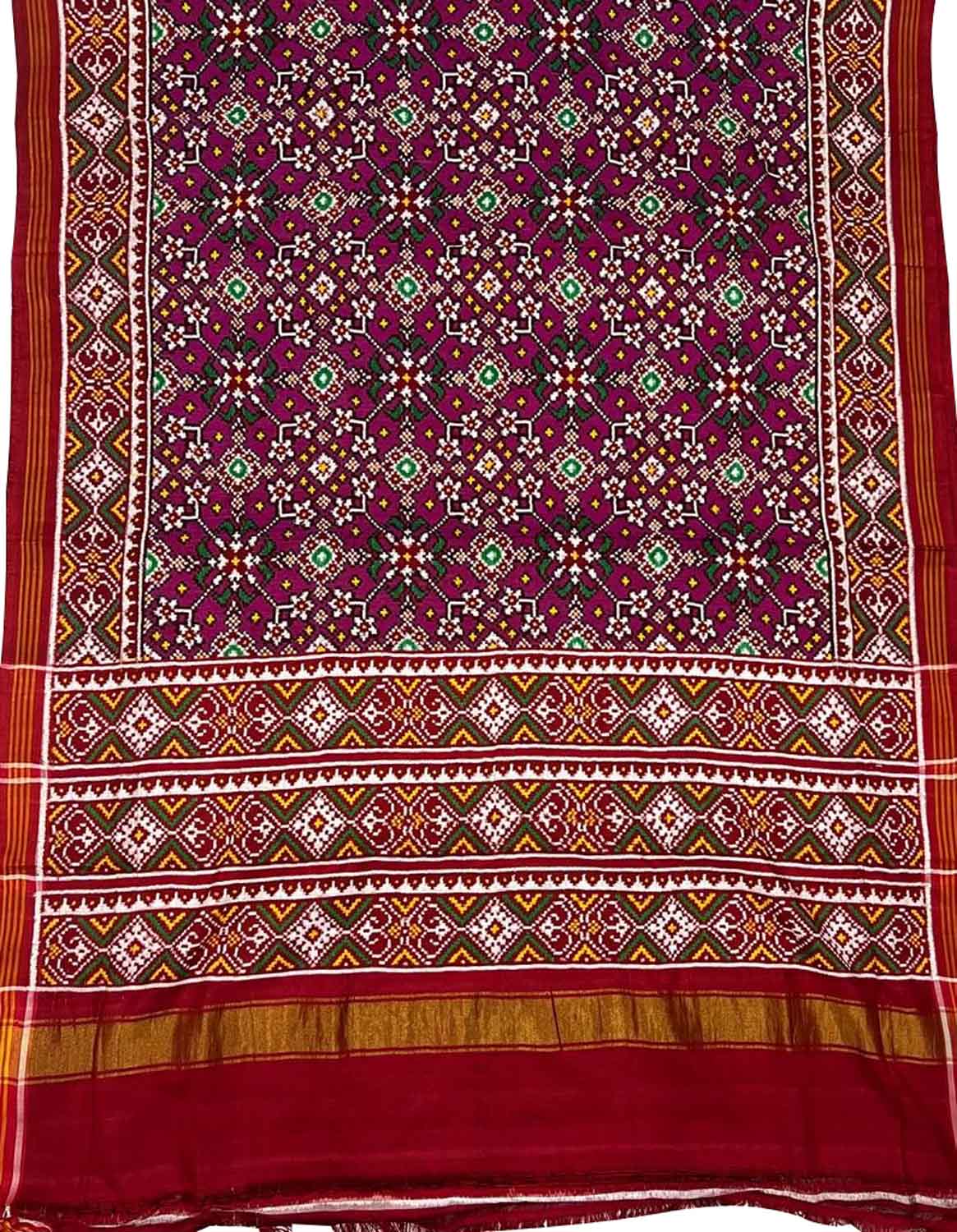 Exquisite Multicolor Patan Patola Handloom Double Ikat Pure Silk Saree - Luxurion World