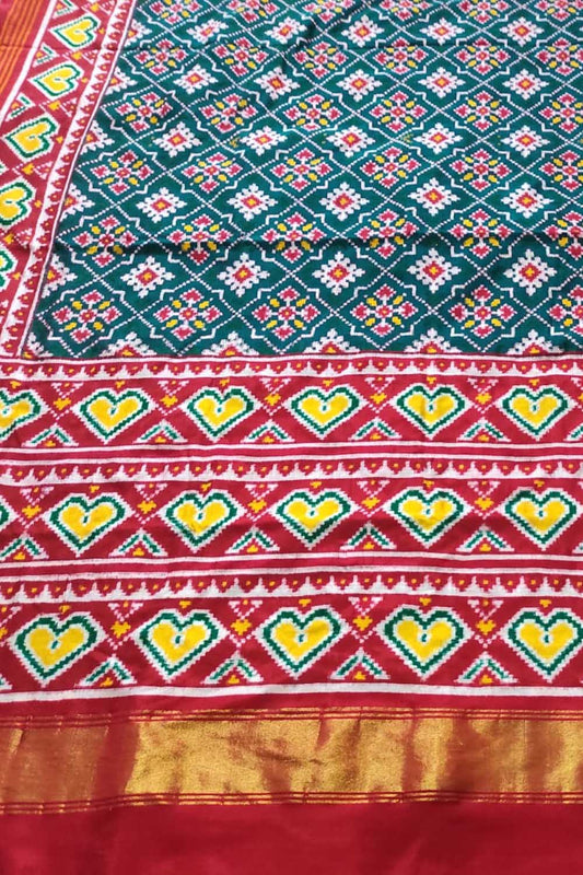 Exquisite Blue Patan Patola Handloom Double Ikat Pure Silk Saree - Luxurion World