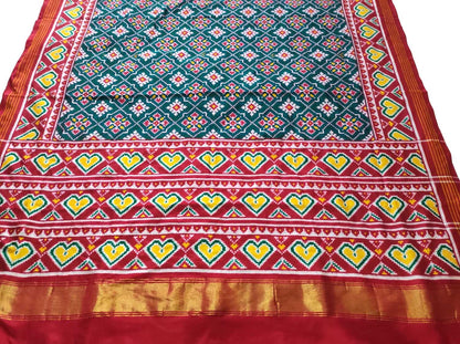 Exquisite Blue Patan Patola Handloom Double Ikat Pure Silk Saree - Luxurion World