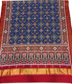 Exquisite Blue Patan Patola Handloom Double Ikat Pure Silk Saree - Luxurion World