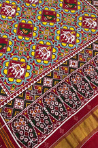 Exquisite Multicolor Patan Patola Handloom Double Ikat Pure Silk Saree - Luxurion World