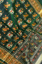 Green Handloom Single Ikat Patola Pure Silk Saree - Luxurion World