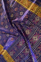 Purple Handloom Single Ikat Patola Pure Silk Saree - Luxurion World