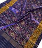 Purple Handloom Single Ikat Patola Pure Silk Saree - Luxurion World