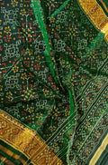 Green Handloom Single Ikat Patola Pure Silk Saree - Luxurion World