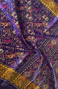 Purple Handloom Single Ikat Patola Pure Silk Saree - Luxurion World