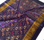 Purple Handloom Single Ikat Patola Pure Silk Saree - Luxurion World