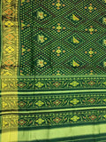 Green Handloom Single Ikat Patola Pure Silk Saree - Luxurion World