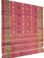 Pink Handloom Single Ikat Patola Pure Silk Saree - Luxurion World