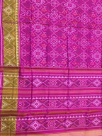 Pink Handloom Single Ikat Patola Pure Silk Saree - Luxurion World