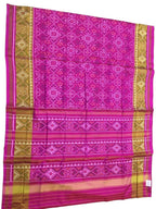Pink Handloom Single Ikat Patola Pure Silk Saree - Luxurion World