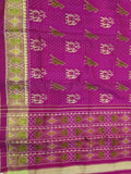 Purple Handloom Single Ikat Patola Pure Silk Saree - Luxurion World
