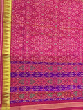 Pink Handloom Single Ikat Patola Pure Silk Saree - Luxurion World
