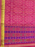 Pink Handloom Single Ikat Patola Pure Silk Saree - Luxurion World