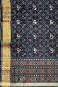 Stunning Black Handloom Patola Pure Silk Saree - Single Ikat Design - Luxurion World