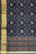 Stunning Black Handloom Patola Pure Silk Saree - Single Ikat Design - Luxurion World