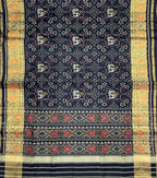 Stunning Black Handloom Patola Pure Silk Saree - Single Ikat Design - Luxurion World