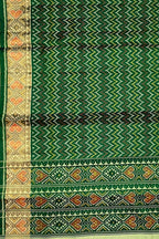 Stunning Green Handloom Patola Single Ikat Pure Silk Saree - Perfect for Any Occasion! - Luxurion World