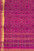 Pure Silk Pink Handloom Patola Single Ikat Saree - Traditional Elegance - Luxurion World