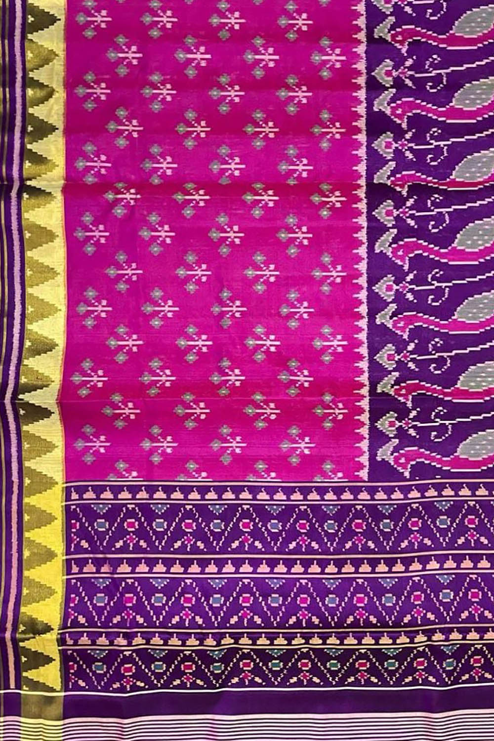 Stunning Multicolor Handloom Patola Ikat Silk Saree - Luxurion World