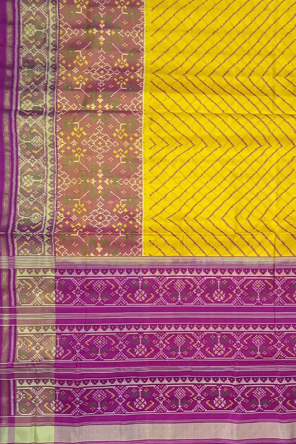 Stunning Multicolor Handloom Patola Ikat Silk Saree