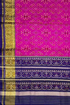 Pink Single Ikat Patola Handloom Pure Silk Saree - Luxurion World