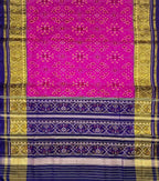 Pink Single Ikat Patola Handloom Pure Silk Saree - Luxurion World