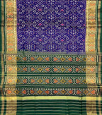 Blue Single Ikat Patola Handloom Pure Silk Saree - Luxurion World