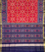 Red Single Ikat Patola Handloom Pure Silk Saree - Luxurion World
