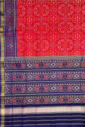 Red Single Ikat Patola Handloom Pure Silk Saree - Luxurion World