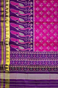 Pink And Purple Single Ikat Patola Handloom Pure Silk Saree - Luxurion World
