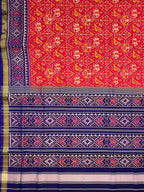 Red Handloom Patola Pure Silk Single Ikat Saree - Luxurion World