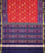 Red Handloom Patola Pure Silk Single Ikat Saree - Luxurion World