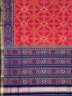 Red Handloom Patola Pure Silk Single Ikat Saree - Luxurion World