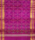 Pink Handloom Patola Pure Silk Single Ikat Saree - Luxurion World