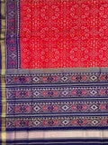 Red Handloom Patola Pure Silk Single Ikat Saree - Luxurion World