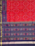 Red Handloom Patola Pure Silk Single Ikat Saree - Luxurion World