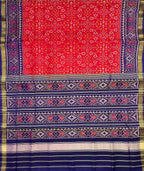 Red Handloom Patola Pure Silk Single Ikat Saree - Luxurion World