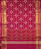 Pink Handloom Patola Pure Silk Single Ikat Saree - Luxurion World
