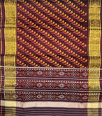 Maroon Handloom Patola Pure Silk Single Ikat Saree - Luxurion World