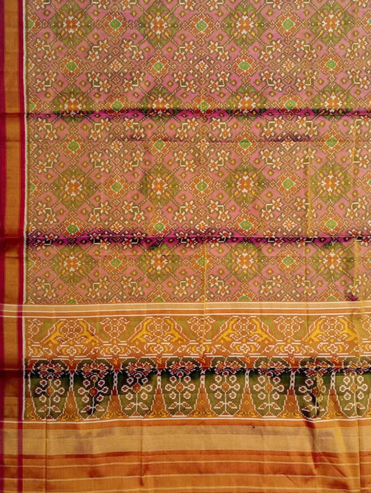 Multicolor Patola Handloom Pure Tissue Silk Saree - Luxurion World