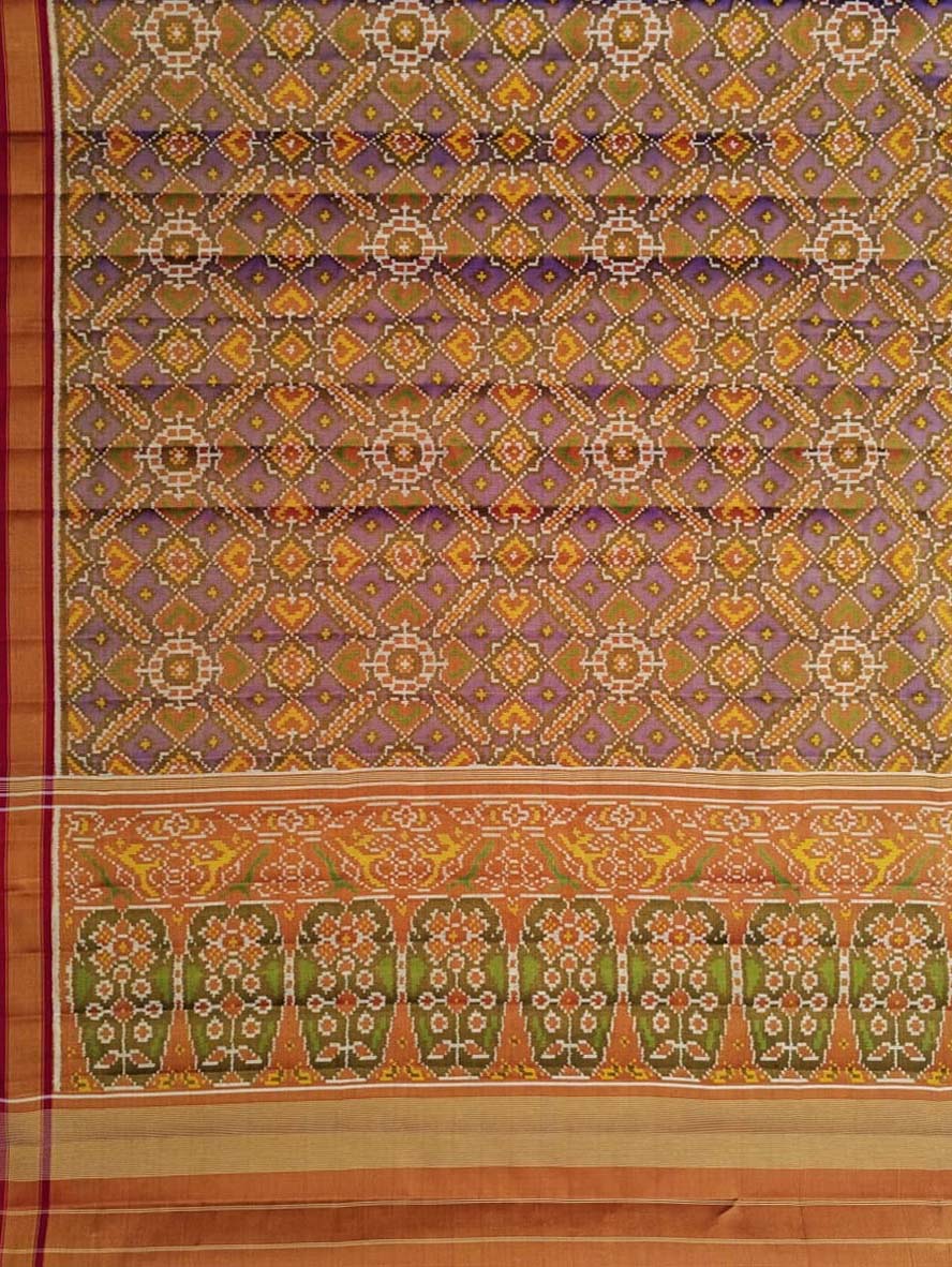 Purple Patola Handloom Pure Tissue Silk Saree - Luxurion World