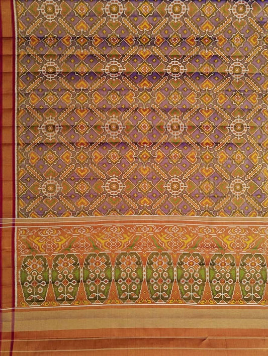 Purple Patola Handloom Pure Tissue Silk Saree