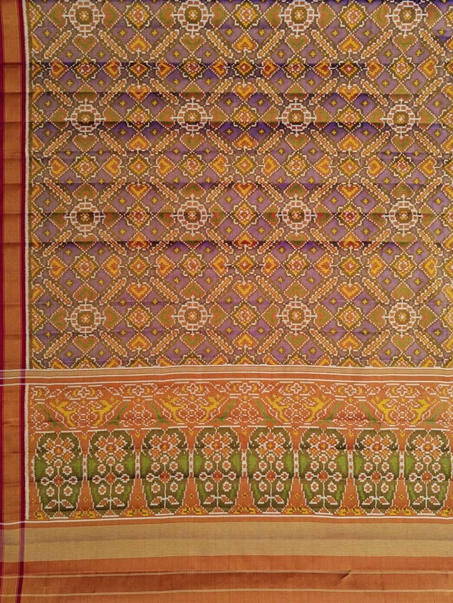 Purple Patola Handloom Pure Tissue Silk Saree - Luxurion World