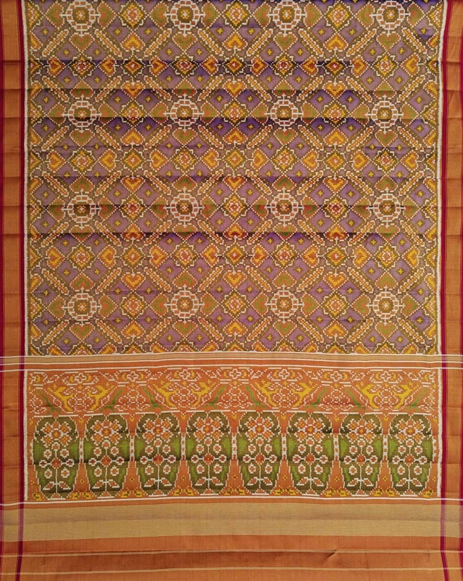 Purple Patola Handloom Pure Tissue Silk Saree - Luxurion World