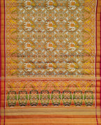 Off White Patola Handloom Pure Tissue Silk Saree - Luxurion World