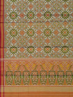 Off White Patola Handloom Pure Tissue Silk Saree - Luxurion World