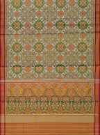 Off White Patola Handloom Pure Tissue Silk Saree - Luxurion World