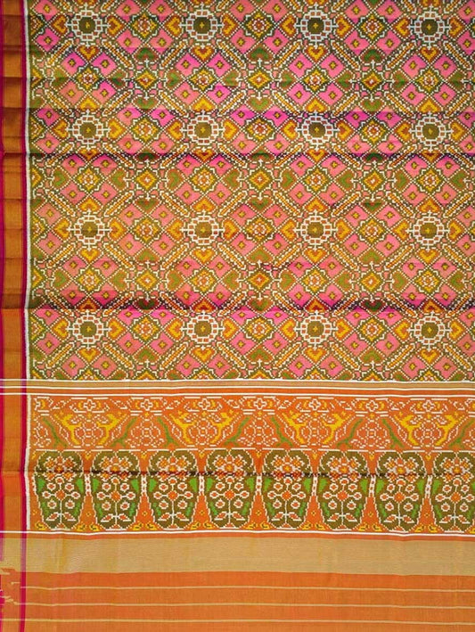 Pink Patola Handloom Pure Tissue Silk Saree