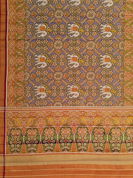 Purple Patola Handloom Pure Tissue Silk Saree - Luxurion World